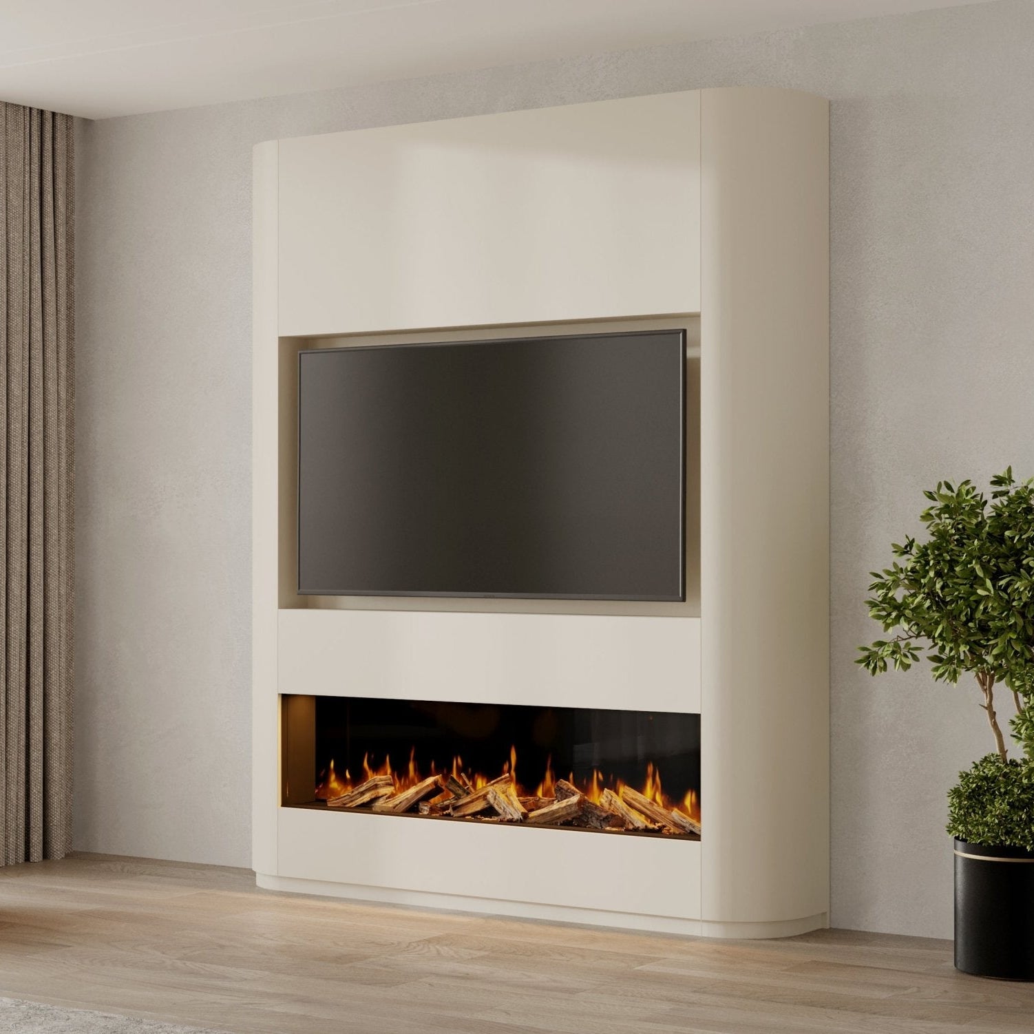 TV-meubel Manilla - TV-kast met Elektrisch, Bio-ethanol haard, Maatwerk, haardmeubel, TV-wand