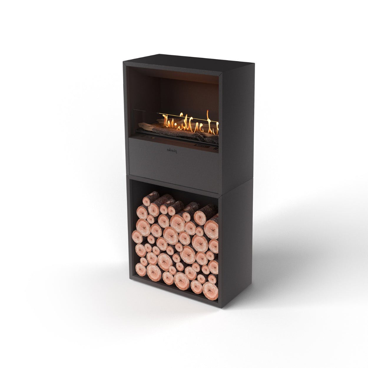 Planika_Cottage_Houtbox_Bio-ethanol_automatisch_Houtvak_echt_vuur_Vrijstaand_Haard