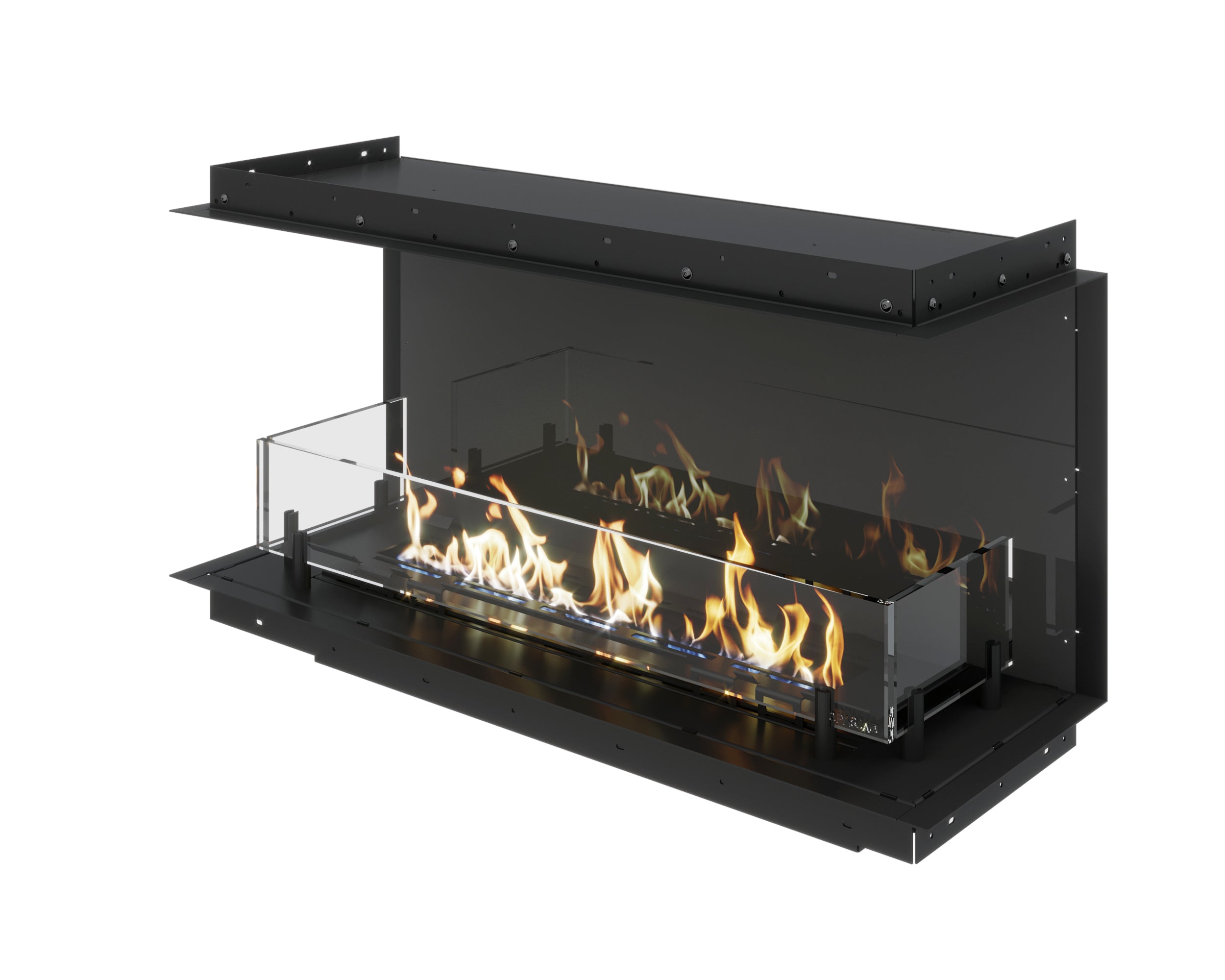 Zwarte glazen achterwand