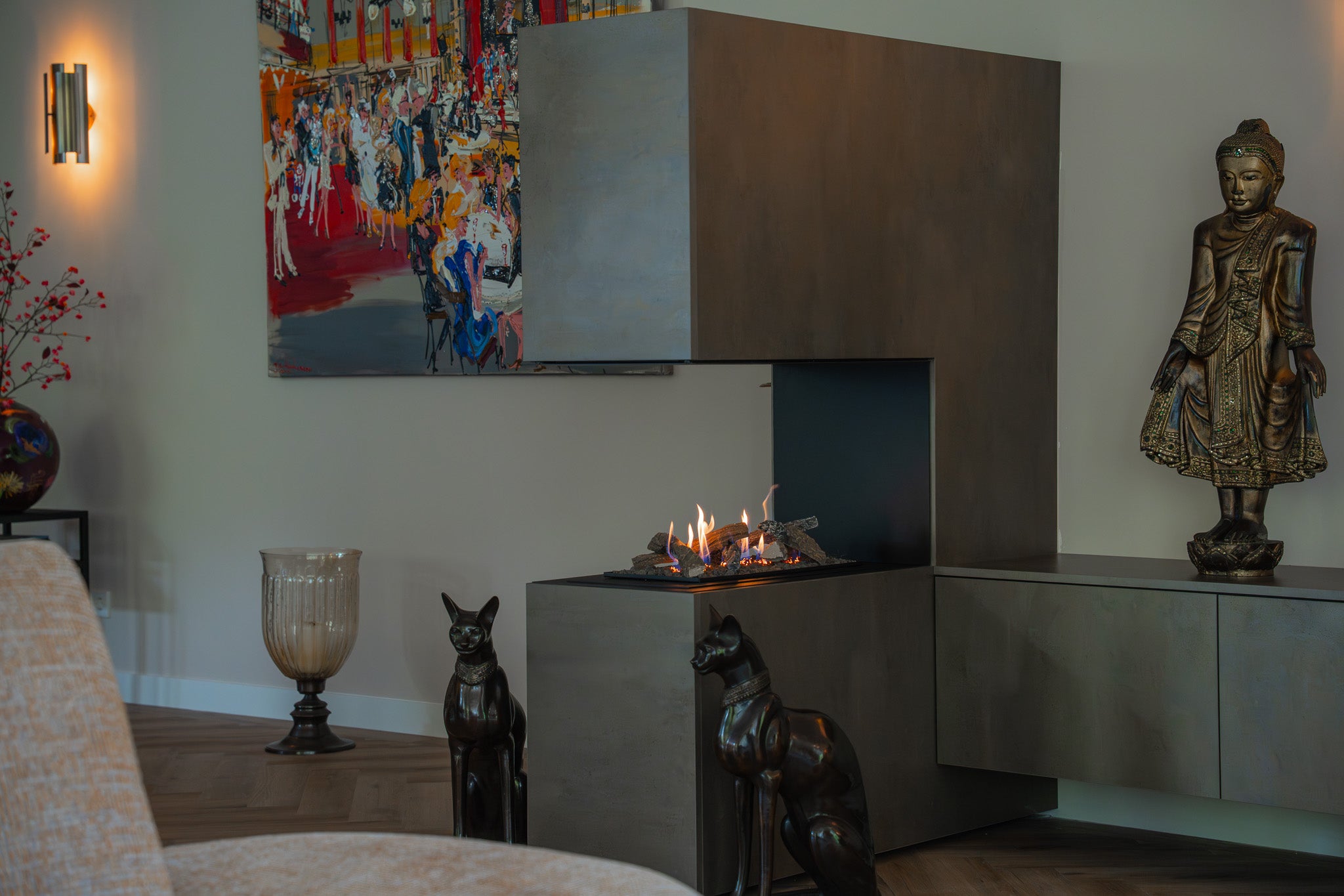 Meubels met bio-ethanol haard