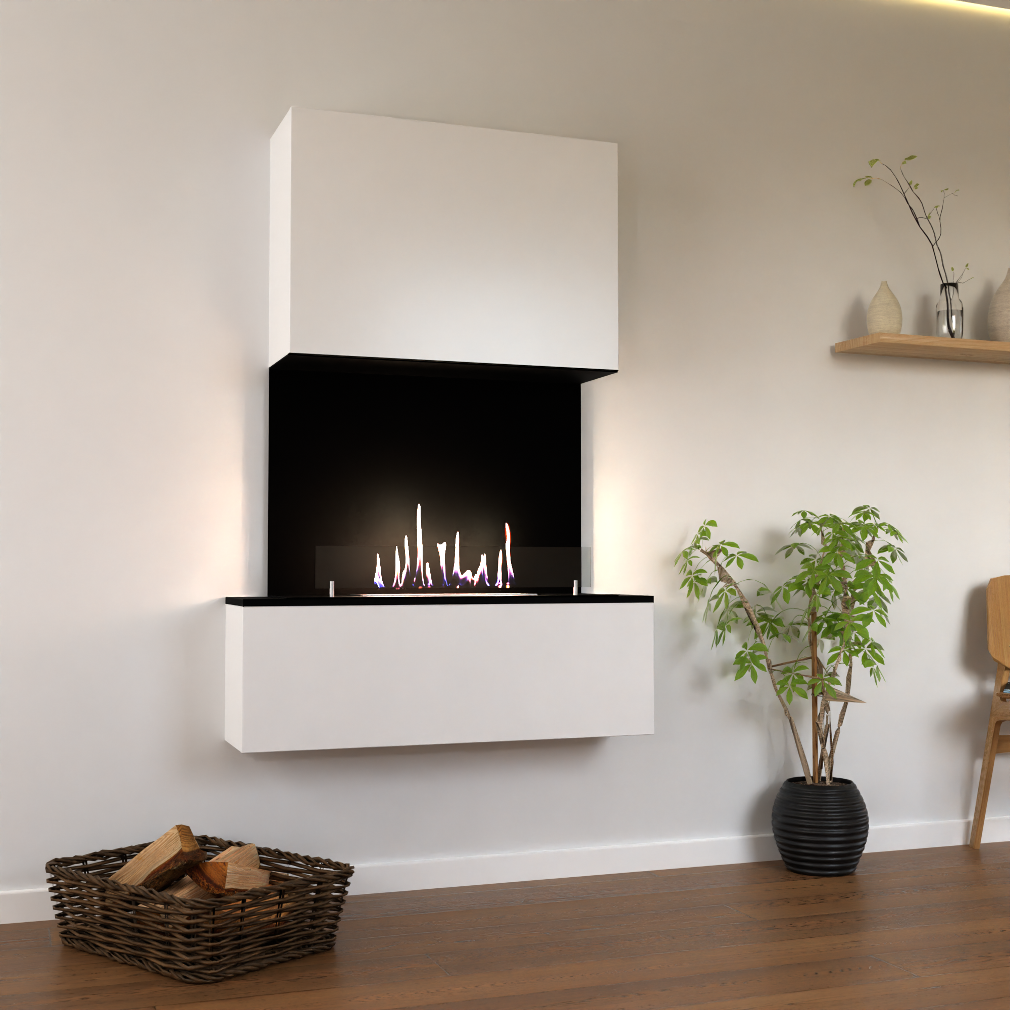 Eenvoudige plaatsing zonder schoorsteen