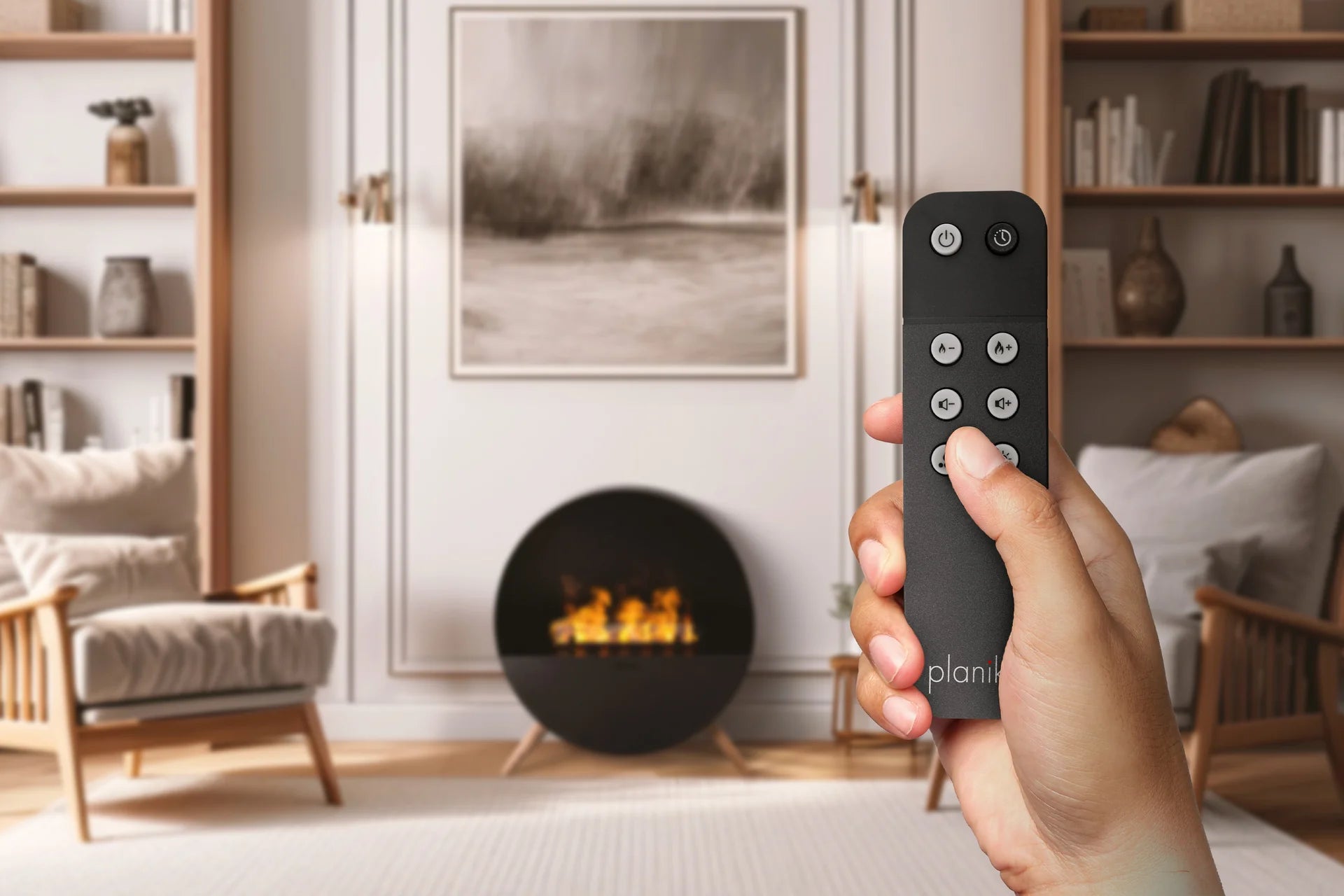 Afstandsbediening met meerdere vlamhoogtestanden