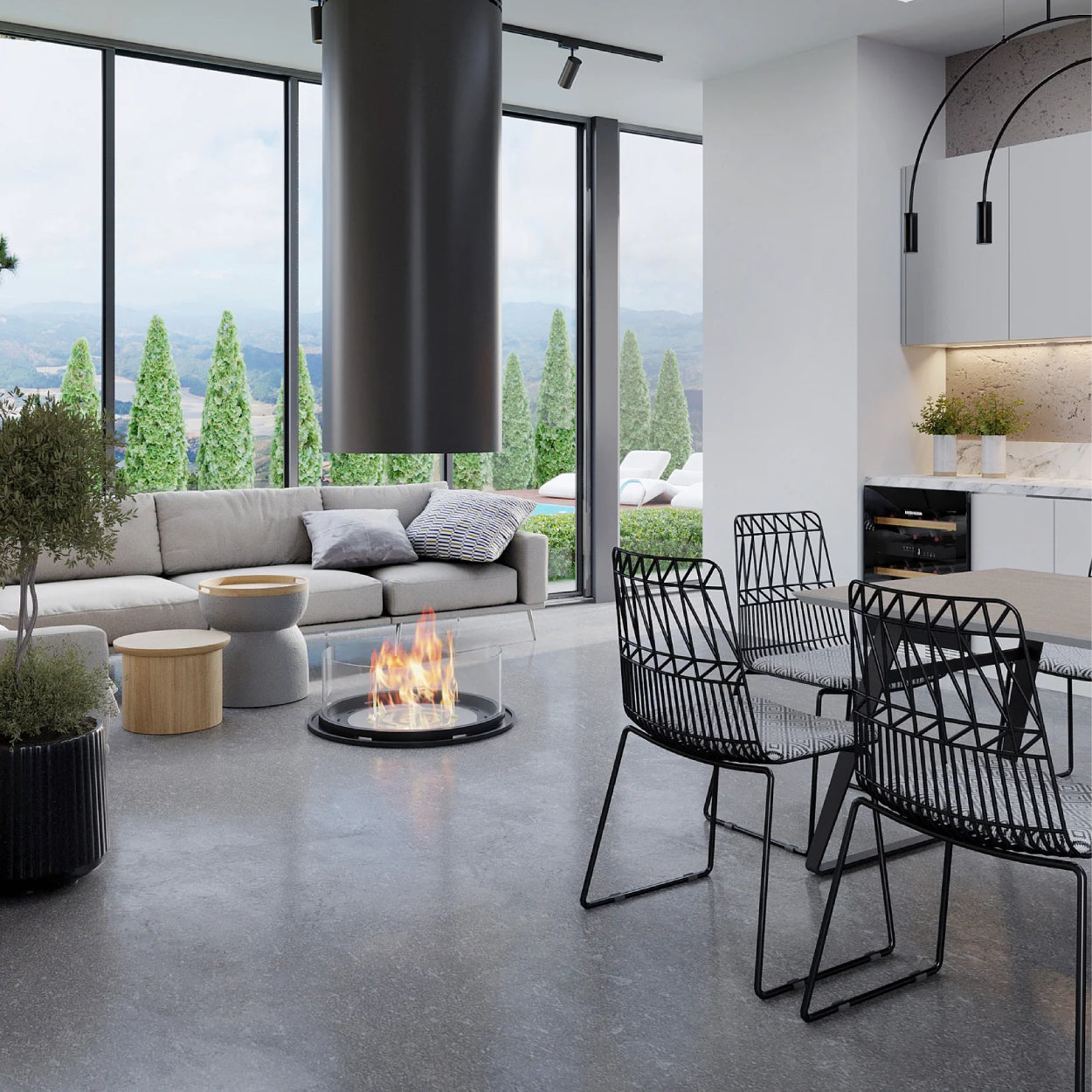  Laat uw interieur draaien om vuur