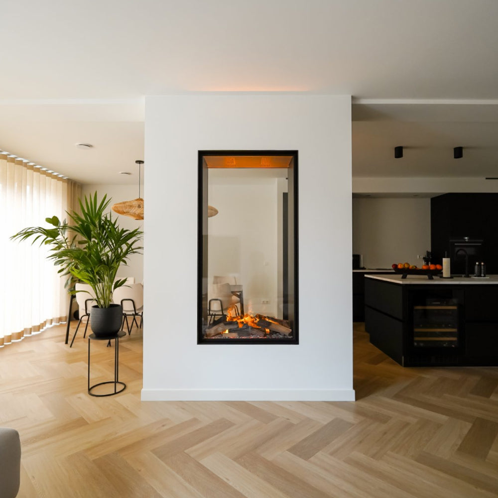 Roomdividers met elektrische haard