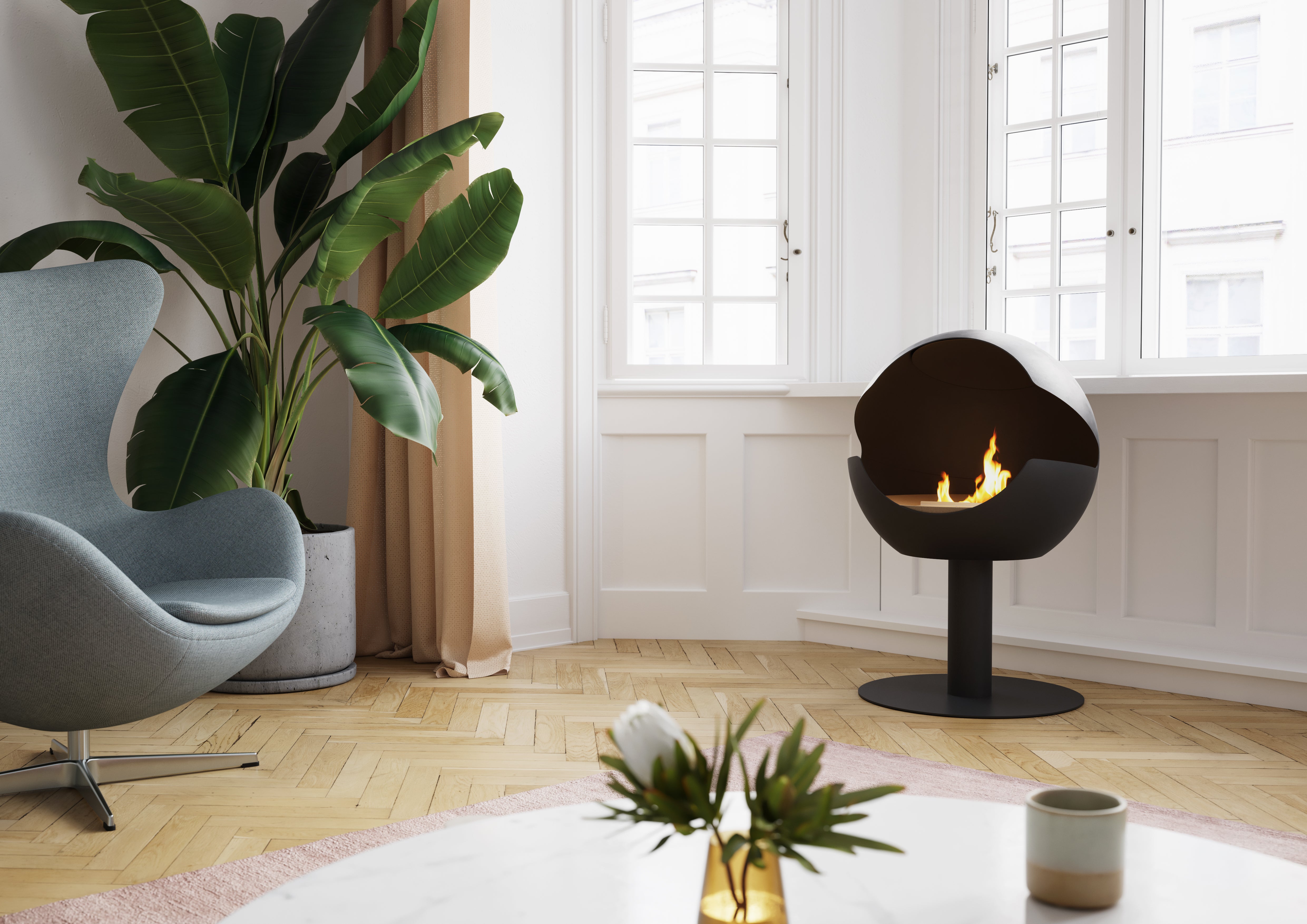 Schoon en milieuvriendelijk vuur – zonder schoorsteen